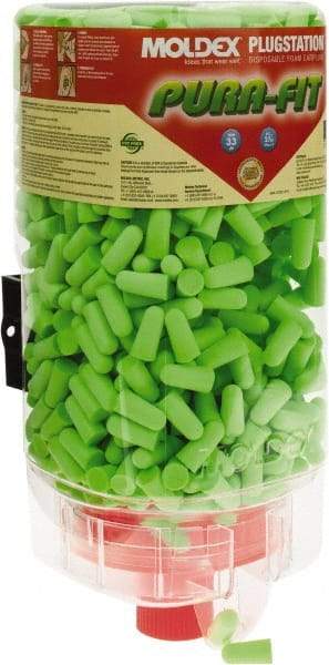 Moldex - Disposable Non-Refillable Earplug Dispenser with 33 dB Earplugs - Green Earplugs, 500 Pairs, Includes Mounting Bracket, Template & Hardware - Benchmark Tooling