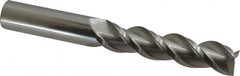 Accupro - 3/4", 3-1/4" LOC, 3/4" Shank Diam, 6" OAL, 3 Flute, Solid Carbide Square End Mill - Single End, Uncoated, Spiral Flute, 40° Helix, Centercutting, Right Hand Cut, Right Hand Flute - Benchmark Tooling
