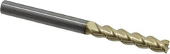 Accupro - 1/4", 1-1/4" LOC, 1/4" Shank Diam, 3" OAL, 3 Flute, Solid Carbide Square End Mill - Single End, ZrN Finish, Spiral Flute, 40° Helix, Centercutting, Right Hand Cut, Right Hand Flute - Benchmark Tooling