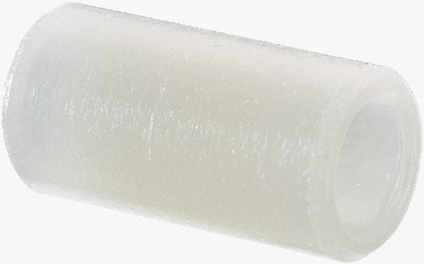 Electro Hardware - 0.116" ID x 3/16" OD, #4 Screw, Grade 101 Nylon Female Unthreaded Circuit Board Spacer - Round Body, Uncoated, 3/8" OAL - Benchmark Tooling