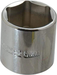 Proto - 3/8" Drive, Standard Hand Socket - 6 Points, 1-3/8" OAL, Chrome Vanadium, Chrome Finish - Benchmark Tooling