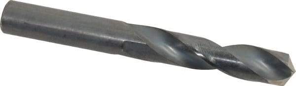Hertel - 0.404" 135° Spiral Flute High Speed Steel Screw Machine Drill Bit - Oxide Finish, Right Hand Cut, 1-15/16" Flute Length, 3-5/16" OAL, Split Point, Straight Shank - Benchmark Tooling