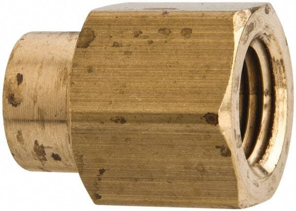 Parker - 1/4 x 1/8 Female Thread, Brass Industrial Pipe Coupling - FNPTF, 1,000 psi - Benchmark Tooling
