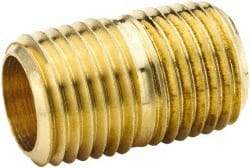 Parker - 1/2 Male Thread, Brass Industrial Pipe Close Nipple - MNPTF, 1,000 psi - Benchmark Tooling