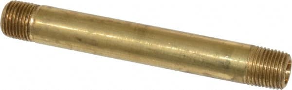 Parker - 1/8 Male Thread, Brass Industrial Pipe Long Nipple - MNPTF, 1,000 psi - Benchmark Tooling