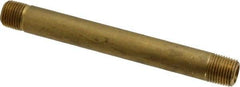 Parker - 1/8 Male Thread, Brass Industrial Pipe Long Nipple - MNPTF, 1,000 psi - Benchmark Tooling