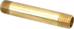 Parker - 3/8 Male Thread, Brass Industrial Pipe Long Nipple - MNPTF, 1,000 psi - Benchmark Tooling