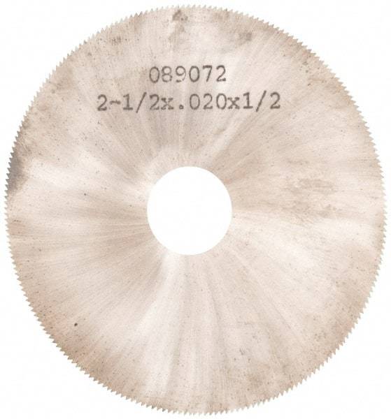 Made in USA - 2-1/2" Diam x 0.02" Blade Thickness, 1/2" Arbor Hole Diam, 190 Teeth, Solid Carbide, Jeweler's Saw - Uncoated - Benchmark Tooling