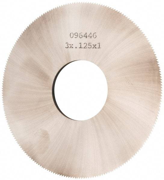 Made in USA - 3" Diam x 1/8" Thick, 1" Arbor Hole Diam, 230 Teeth, Solid Carbide Jeweler's Saw - Uncoated - Benchmark Tooling