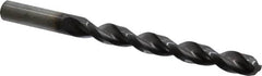 Chicago-Latrobe - 15/32" 135° High Speed Steel Jobber Drill - TiCN Finish, Right Hand Cut, Parabolic Flute, Straight Shank, 5-3/4" OAL, Notched Point - Benchmark Tooling