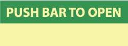 NMC - Push Bar to Open, Plastic Exit Sign - 14" Wide x 5" High, Glow-in-the-Dark - Benchmark Tooling