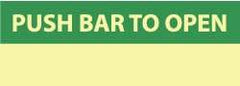 NMC - Push Bar to Open, Plastic Exit Sign - 14" Wide x 5" High, Glow-in-the-Dark - Benchmark Tooling