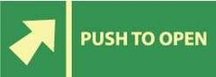 NMC - Push Bar to Open, Plastic Exit Sign - 14" Wide x 5" High, Glow-in-the-Dark - Benchmark Tooling