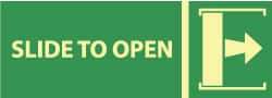 NMC - Slide to Open, Plastic Exit Sign - 14" Wide x 5" High, Glow-in-the-Dark - Benchmark Tooling