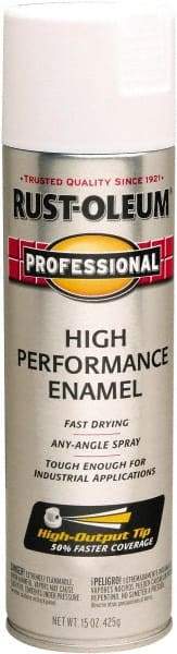 Rust-Oleum - White, Semi Gloss, Rust Proof Enamel Spray Paint - 14 Sq Ft per Can, 15 oz Container, Use on Multipurpose - Benchmark Tooling