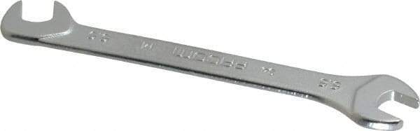 Facom - 5.50mm Stubby Extra Thin Open End Wrench - 2-61/64" OAL, Double End, Satin Finish, 15° & 75° Head Angle - Benchmark Tooling
