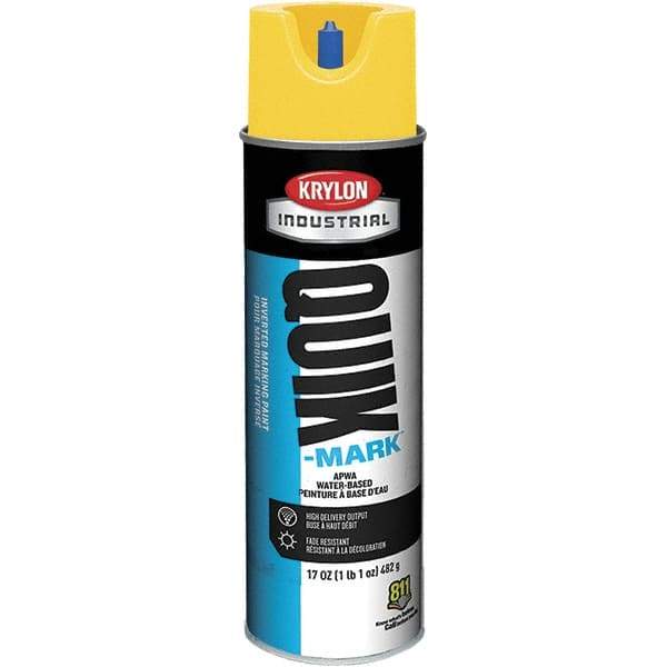 Krylon - 20 fl oz Yellow Marking Paint - 50 to 60 Sq Ft Coverage, Water-Based Formula - Benchmark Tooling