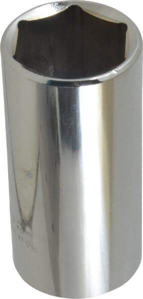 Proto - 1", 3/8" Drive, Deep Hand Socket - 6 Points, 2-3/4" OAL, Chrome Finish - Benchmark Tooling