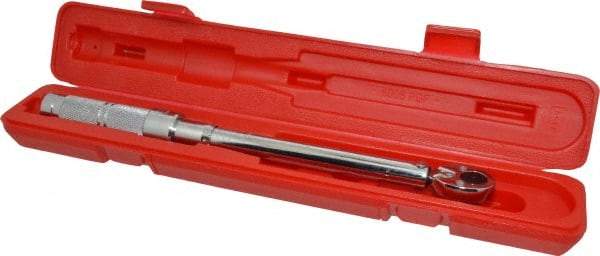 Proto - 3/8" Drive Micrometer Type Ratchet Head Torque Wrench - 16 N/m to 80 N/m Torque, 15-1/2" OAL, Ratchet Head - Benchmark Tooling