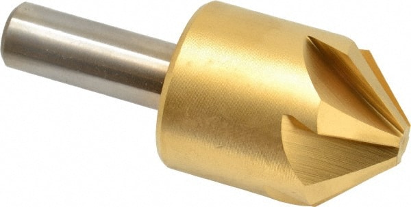 Melin Tool - 1-1/4" Head Diam, 1/2" Shank Diam, 6 Flute 90° Cobalt Countersink - Benchmark Tooling