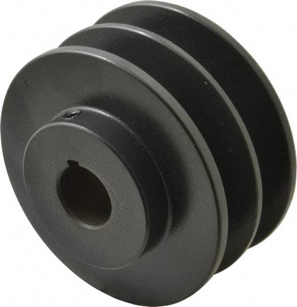 Browning - 7/8" Bore, 1-31/32 Long, 3-3/4" Outside Diam, Finished Bore Two Groove V Belt Sheave - 3.4 Belt Pitch B, 3" Pitch Diam of 4L Belt - Benchmark Tooling