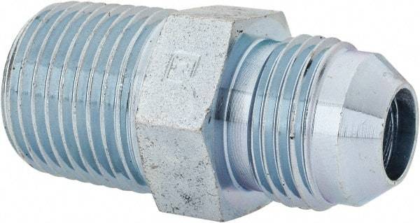 Voss - 3/4-16 x 1/2 Male Thread, Zinc Plated Carbon Steel Industrial Pipe Adapter - MJIC x MBSPT - Benchmark Tooling