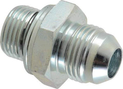 Voss - 3/4-16 x M18x1.5 Male Thread, Zinc Plated Carbon Steel Industrial Pipe Adapter - MJIC x Male Metric - Benchmark Tooling