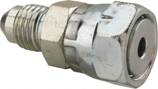 Voss - 7/16-20 Male Thread x 9/16-18 Female Thread, Zinc Plated Carbon Steel Industrial Pipe Adapter - MJIC x FORFS - Benchmark Tooling