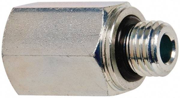 Voss - M12x1.5 Male Thread x 1/4 Female Thread, Zinc Plated Carbon Steel Industrial Pipe Adapter - Male Metric x FNPT - Benchmark Tooling
