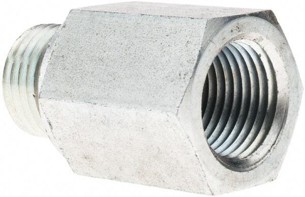 Voss - M16x1.5 Male Thread x 3/8 Female Thread, Zinc Plated Carbon Steel Industrial Pipe Adapter - Male Metric x FNPT - Benchmark Tooling