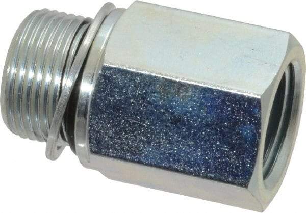 Voss - M22x1.5 Male Thread x 1/2 Female Thread, Zinc Plated Carbon Steel Industrial Pipe Adapter - Male Metric x FNPT - Benchmark Tooling