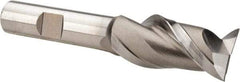Hertel - 3/4", 1-5/8" LOC, 1/2" Shank Diam, 3-5/8" OAL, 2 Flute, High Speed Steel Square End Mill - Single End, Uncoated, Spiral Flute, 42° Helix, Centercutting, Right Hand Cut, Right Hand Flute - Benchmark Tooling