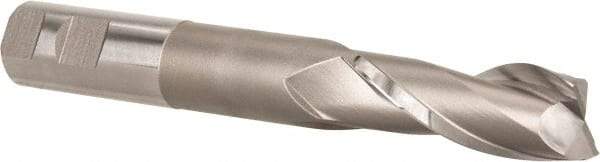 Hertel - 1", 2-1/2" LOC, 1" Shank Diam, 7-1/4" OAL, 2 Flute, Cobalt Square End Mill - Single End, Uncoated, Spiral Flute, 30° Helix, Centercutting, Right Hand Cut, Right Hand Flute - Benchmark Tooling