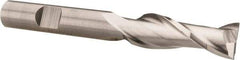 Hertel - 7/16", 1-1/4" LOC, 3/8" Shank Diam, 3-1/4" OAL, 2 Flute, Cobalt Square End Mill - Single End, Uncoated, Spiral Flute, 30° Helix, Centercutting, Right Hand Cut, Right Hand Flute - Benchmark Tooling