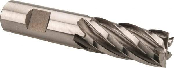 Hertel - 3/4", 1-5/8" LOC, 3/4" Shank Diam, 3-7/8" OAL, 6 Flute, Cobalt Square End Mill - Single End, Uncoated, Spiral Flute, 30° Helix, Centercutting, Right Hand Cut, Right Hand Flute - Benchmark Tooling