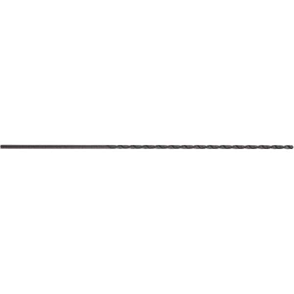 Extra Length Drill Bit: 0.5118″ Dia, 118 °, High Speed Steel Oxide Finish, 11.82″ Flute Length, Spiral Flute, Straight-Cylindrical Shank, Series A125
