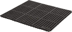 Wearwell - 3' Long x 3' Wide x 5/8" Thick, Anti-Fatigue Modular Matting Tiles - Black, For Dry & Wet Areas, Series 576 - Benchmark Tooling