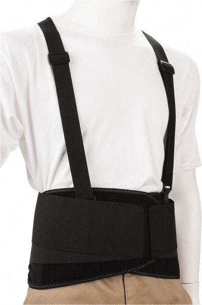 Ergodyne - Size 3XL, Hook & Loop, Spandex Belt with Adjustable Shoulder Straps - 46 to 52" Waist, 8" Wide, Detachable Strap, Black - Benchmark Tooling