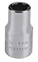 Proto - 1/4" Drive, Standard Hand Socket - 12 Points, Chrome Finish - Benchmark Tooling