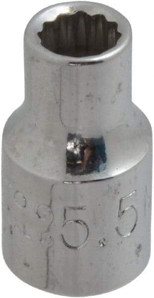 Proto - 1/4" Drive, Standard Hand Socket - 12 Points, 7/8" OAL, Chrome Finish - Benchmark Tooling