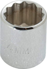 Proto - 1/4" Drive, Standard Hand Socket - 12 Points, 7/8" OAL, Chrome Finish - Benchmark Tooling