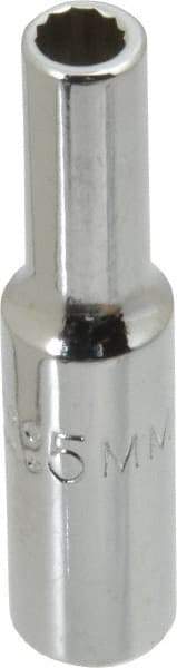 Proto - 1/4" Drive, Deep Hand Socket - 12 Points, 1-15/16" OAL, Chrome Vanadium, Chrome Finish - Benchmark Tooling