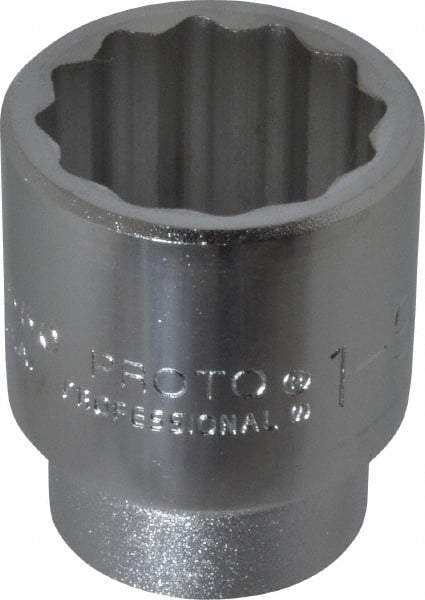 Proto - 1-9/16", 3/4" Drive, Standard Hand Socket - 12 Points, 2-5/8" OAL, Chrome Finish - Benchmark Tooling