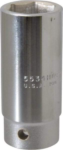 Proto - 1-1/16", 3/4" Drive, Deep Hand Socket - 6 Points, 3-1/2" OAL, Chrome Finish - Benchmark Tooling
