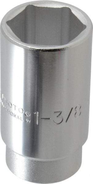 Proto - 1-3/8", 3/4" Drive, Deep Hand Socket - 6 Points, 3-1/2" OAL - Benchmark Tooling