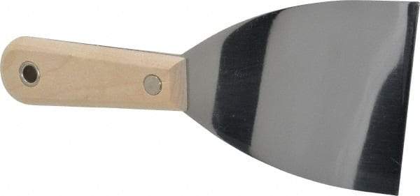Stanley - Flexible Steel 1-Edge Scraper - 3" Blade Width x 3-5/8" Blade Length, 3-7/8" Long Hardwood Handle - Benchmark Tooling