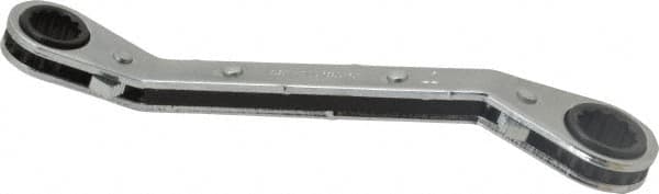 Proto - 3/8" x 7/16" 12 Point Reversible Ratcheting Offset Box Wrench - Double End, 5-1/4" OAL, Steel, 25° Offset - Benchmark Tooling