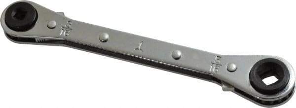 Proto - 1/4" & 3/16" Sq x 3/8" & 5/16" Sq 4 Point 4 in 1 Reversible Ratcheting Box Wrench - Double End, 5-1/2" OAL, Steel - Benchmark Tooling