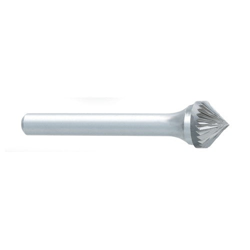 SK-3 -3/8 x LOC × 1/4 Shank × 2 OAL 90 Degree Cone Carbide Medium Tough Cut Burr - Benchmark Tooling