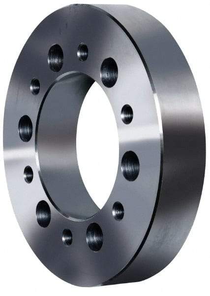 Pratt Burnerd America - Adapter Back Plate for 6" Diam Self Centering Lathe Chucks - A1/A2-4 Mount, 1.81" Through Hole Diam, Steel - Benchmark Tooling